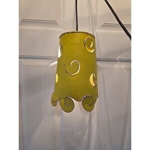 Handmade Metal pendant light fixture Out Of Trash Can Corded With Toggle Switch